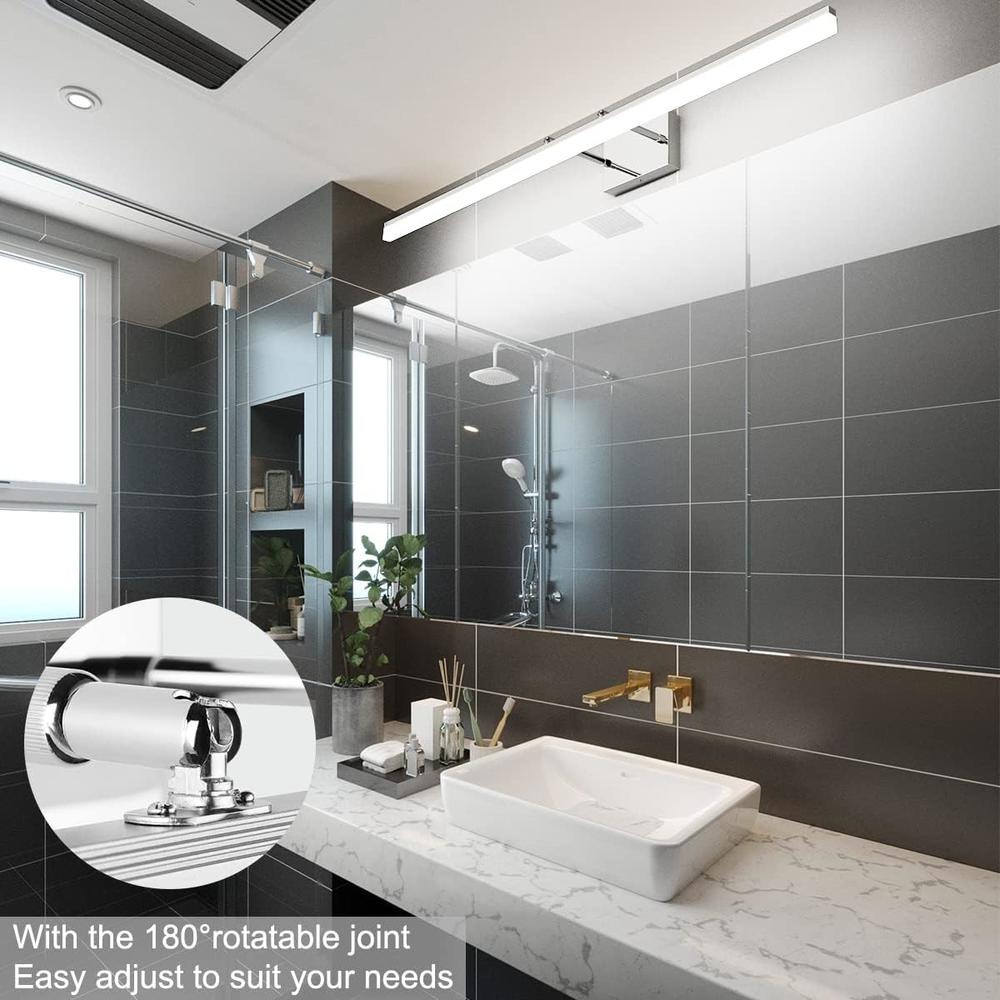 Aipsun 48 inch LED Vanity Lights Adjustable Bathroom Vanity Light Fixtures Bathroom Lighting Fixture Over Mirror Chrome Modern Vanity