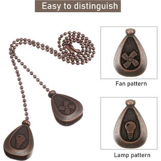 Patelai iSH09-M454969mn 4 Pieces Ceiling Fan Pull Chain Extender Pull  Chains Extension Fan Pull Chain Bronze Pendant 12 Inch Ceiling Fan Chain  Ornament