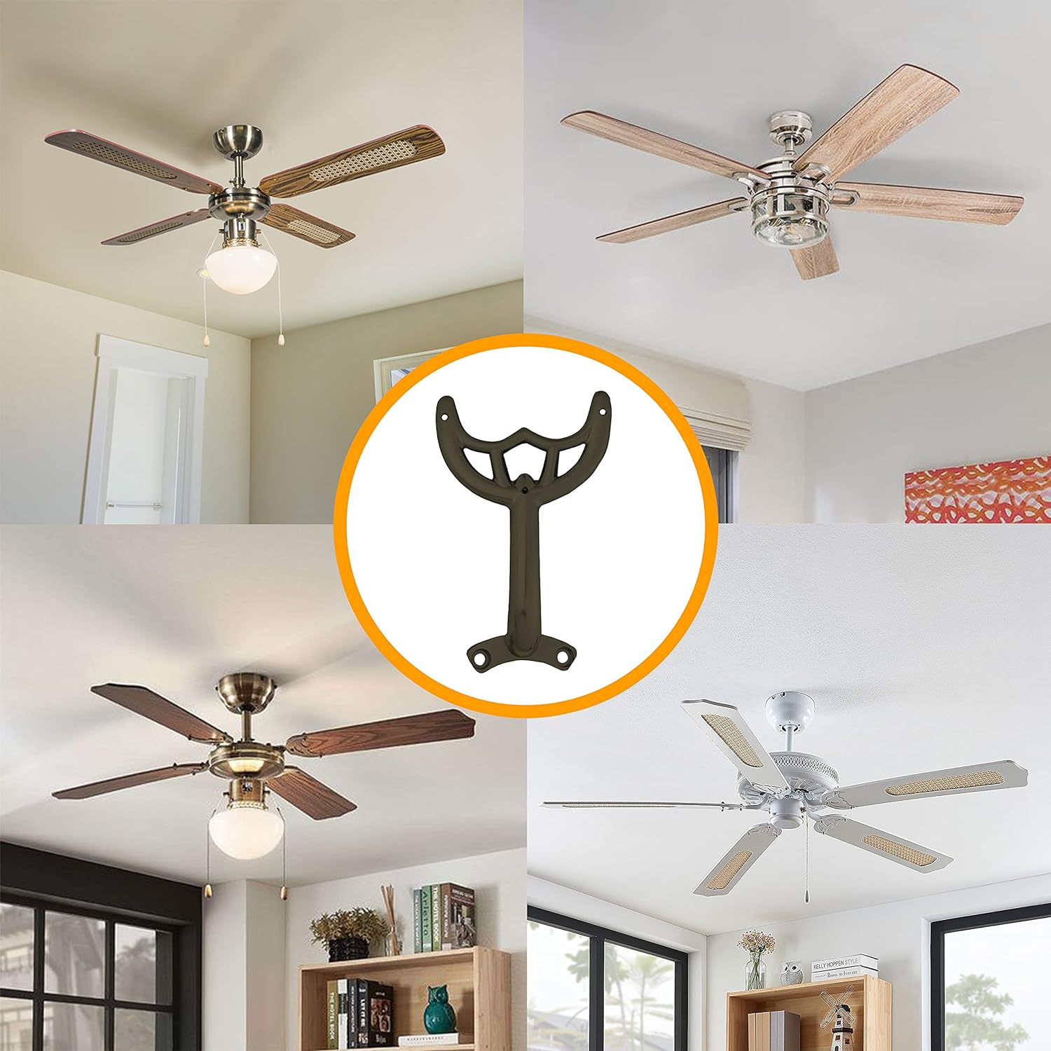OhLectric Ceiling Replacement Fan Blade Arms - Perfect for Fitting With 52 Inch Fan Blades - Easy Installation - Mounting Instr