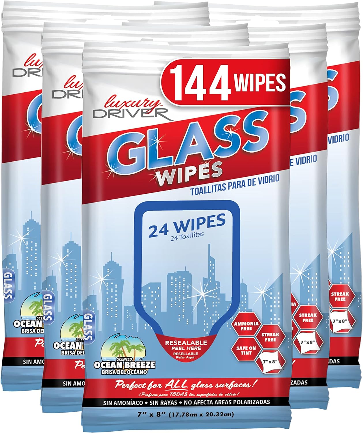 Impulse Merchandisers Car Glass Cleaner Wipes for Car Interior Cleaning for Glass Wipes for Car Windows for Windshield for Glasses or Mirrors, Kitche