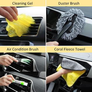 FCLUSLL 32Pcs Car Cleaning Kit Wash Kit with Windshield Cleaning Tool, Auto  Drill Brush Set, Detailing