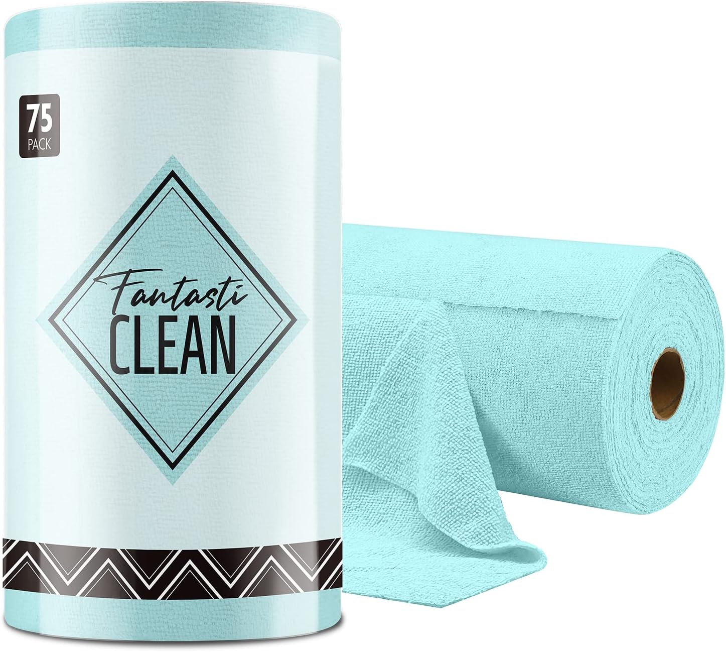 Fantasticlean Microfiber on a Roll Tear Away Cleaning Towels, Reusable and Washable Cloths, for Car, House, Garage or Kitchen, 12" x 12