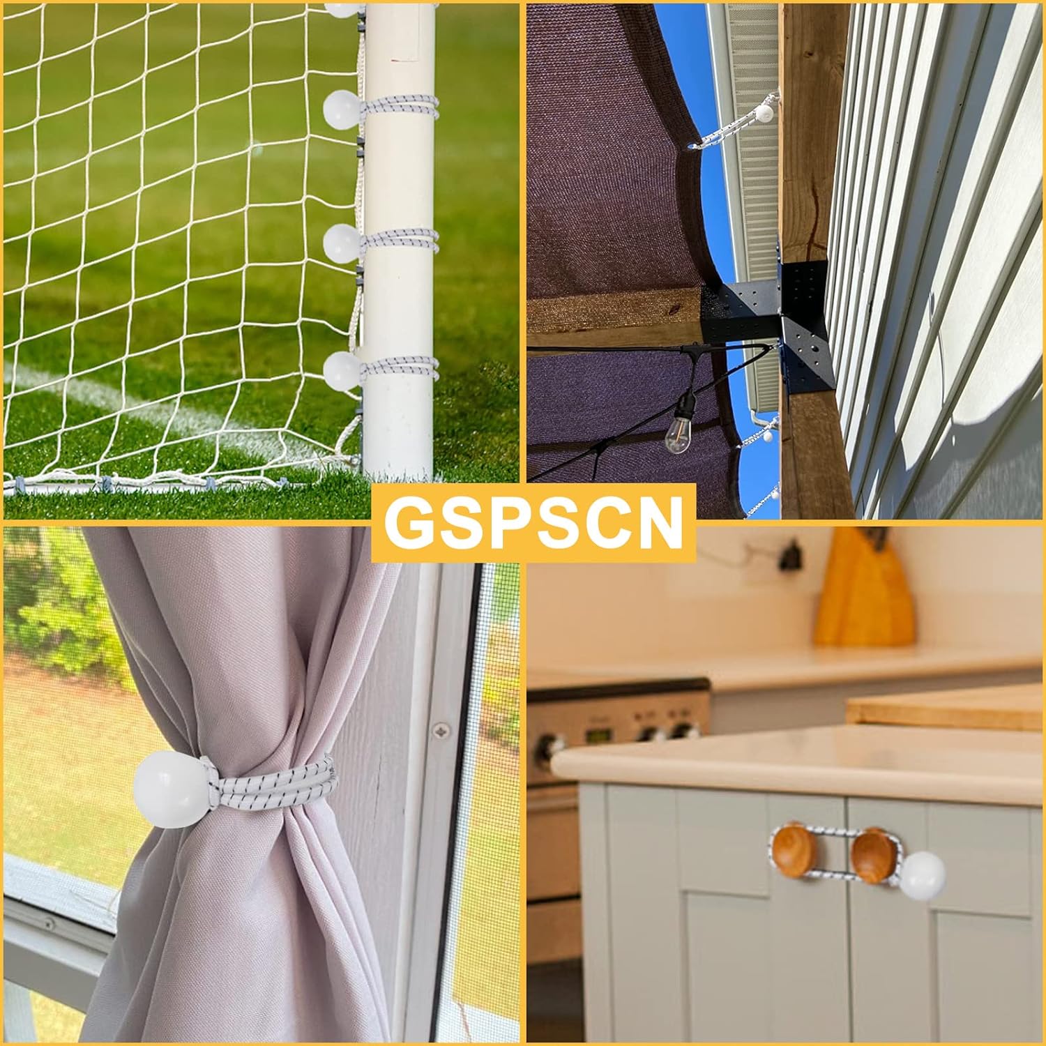 GSPSCN 50 Packs Ball Bungee Cord 6 Inch Gazebo Canopy Tarp Tie Down Cords Heavy Duty Elastic Bungee Cords Ball with UV Resistant for C