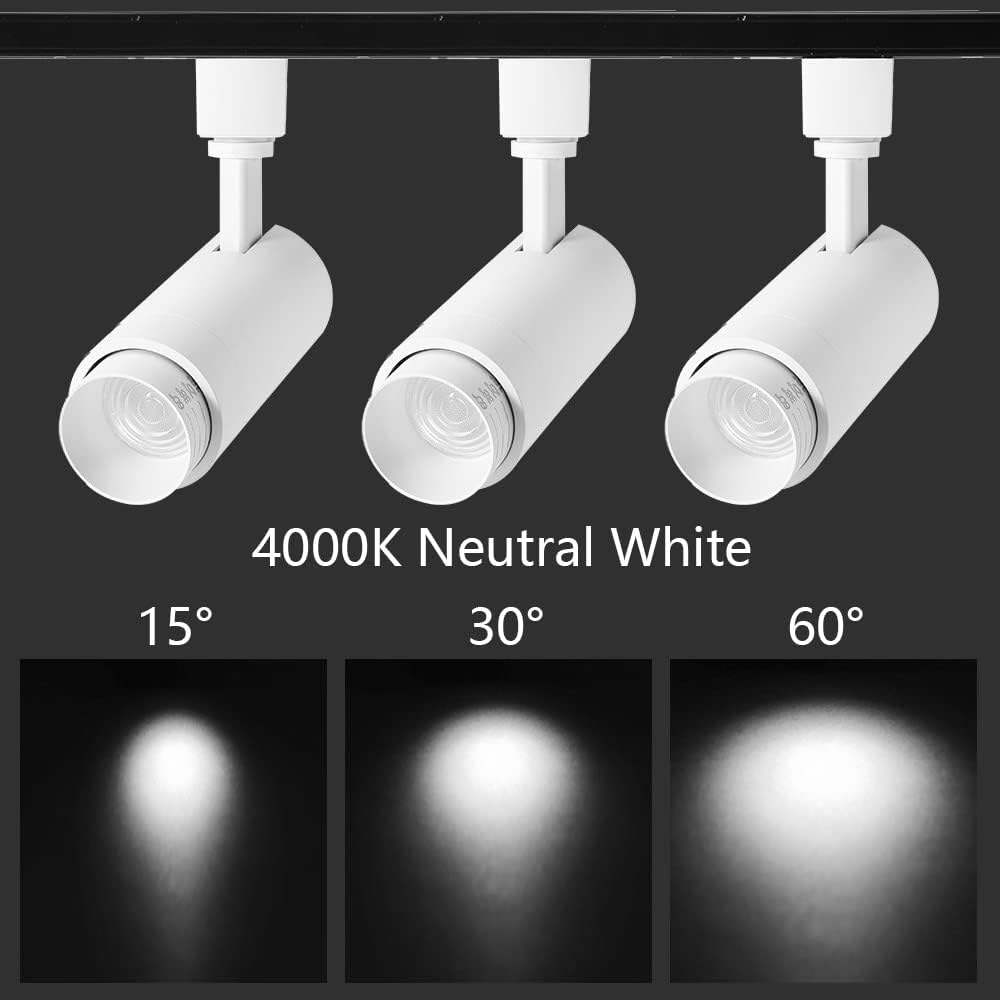ELEGLO 12W LED Track Light Heads,Focusing H Type LED Track Lighting Fixtures for Accent Retail Artwork, Linear Track Light H Type 4000
