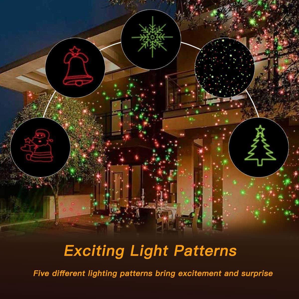 Feibao Christmas Lights Projector Outdoor, Waterproof Christmas Laser Lights with Remote Control for Outdoor Outside Christmas Decorat
