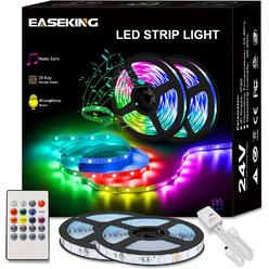 easeking LED Strip Lights for Bedroom 50ft - Music Sync Color Changing LED Lights for Home Decorative Christmas Wedding Party and Holida