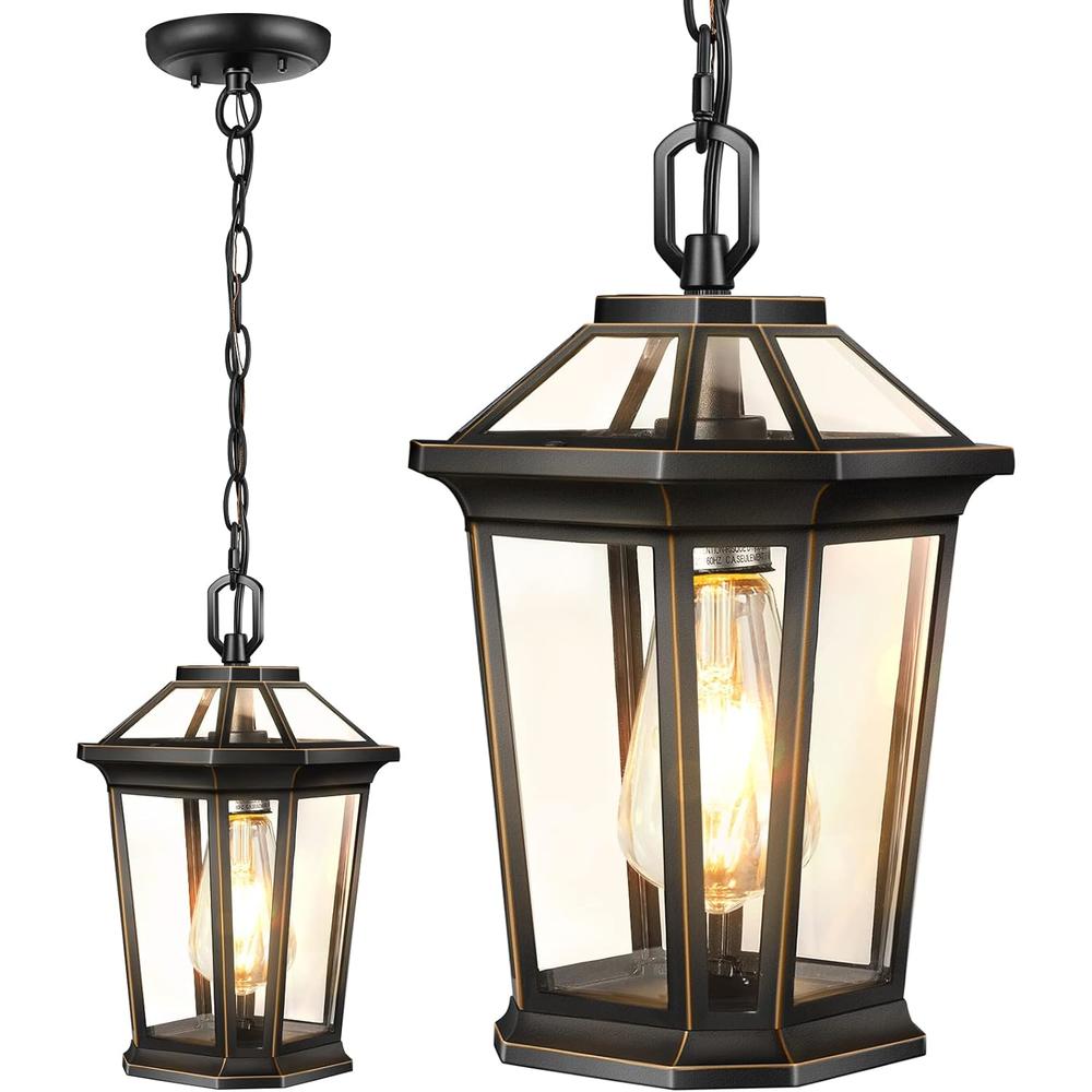VIANIS Outdoor Pendant Light Fixtures for Front Porch, Exterior Ceiling Hanging Lanterns , Anti-Rust Waterproof Farmhouse Outdoor Chan