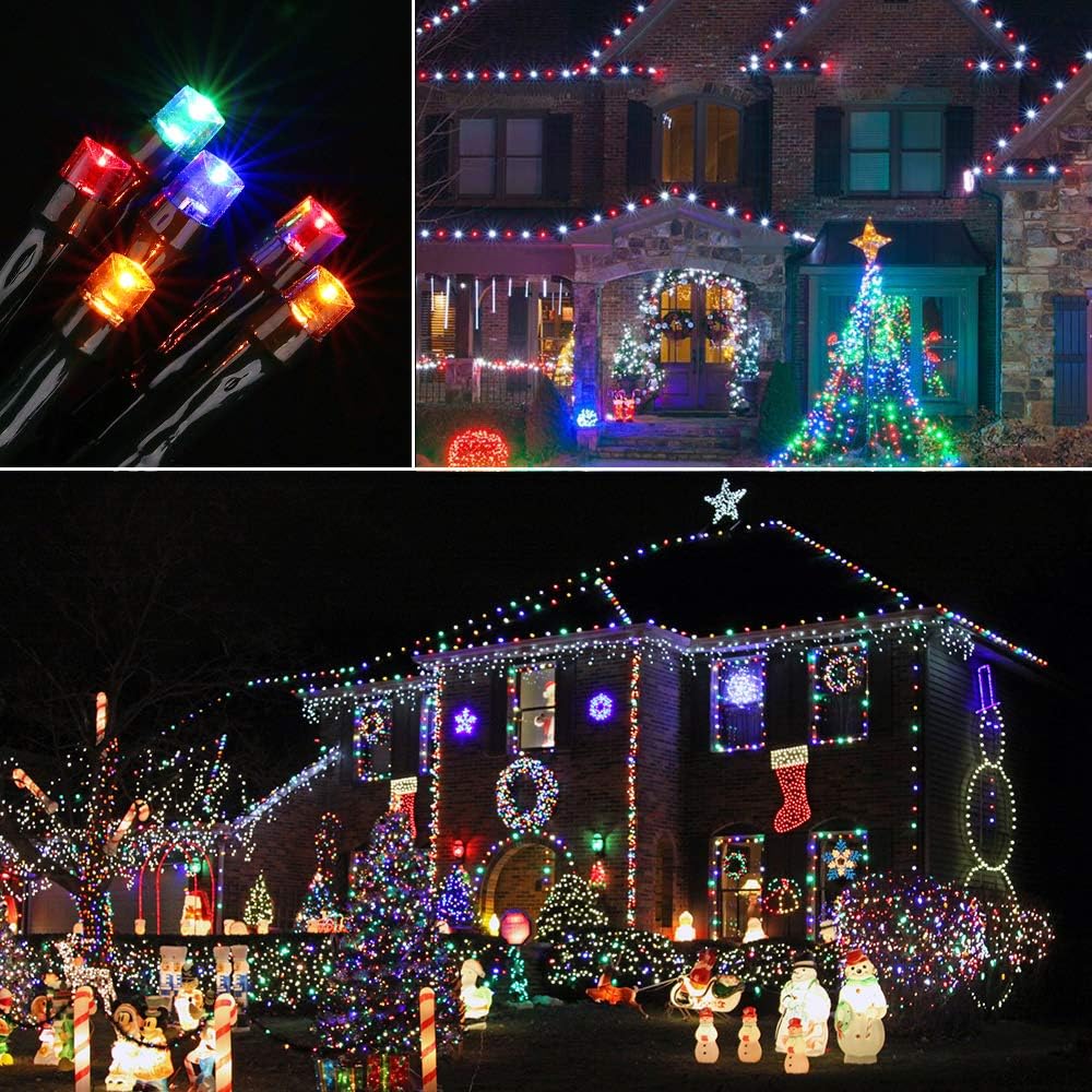 Toodour Solar Christmas Lights, 72ft 200 LED 8 Modes Solar String Lights, Waterproof Solar Outdoor String Lights for Garden, Patio, Fen