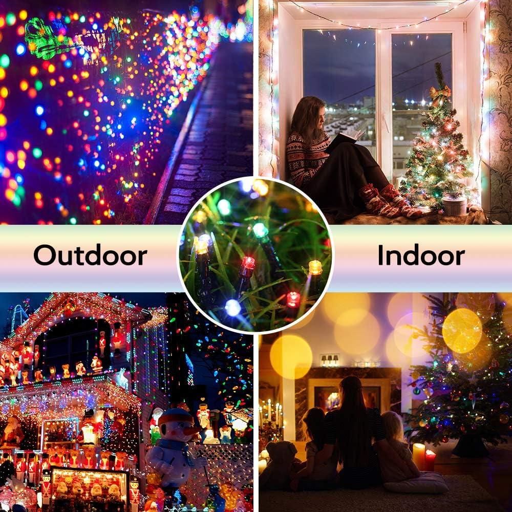Toodour Solar Christmas Lights, 72ft 200 LED 8 Modes Solar String Lights, Waterproof Solar Outdoor String Lights for Garden, Patio, Fen