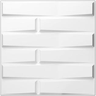 Art3d Decorative 3D PVC Wall Panel for Interior DÃ©cor, 12-Pack 19.7 x 19.7  in. White