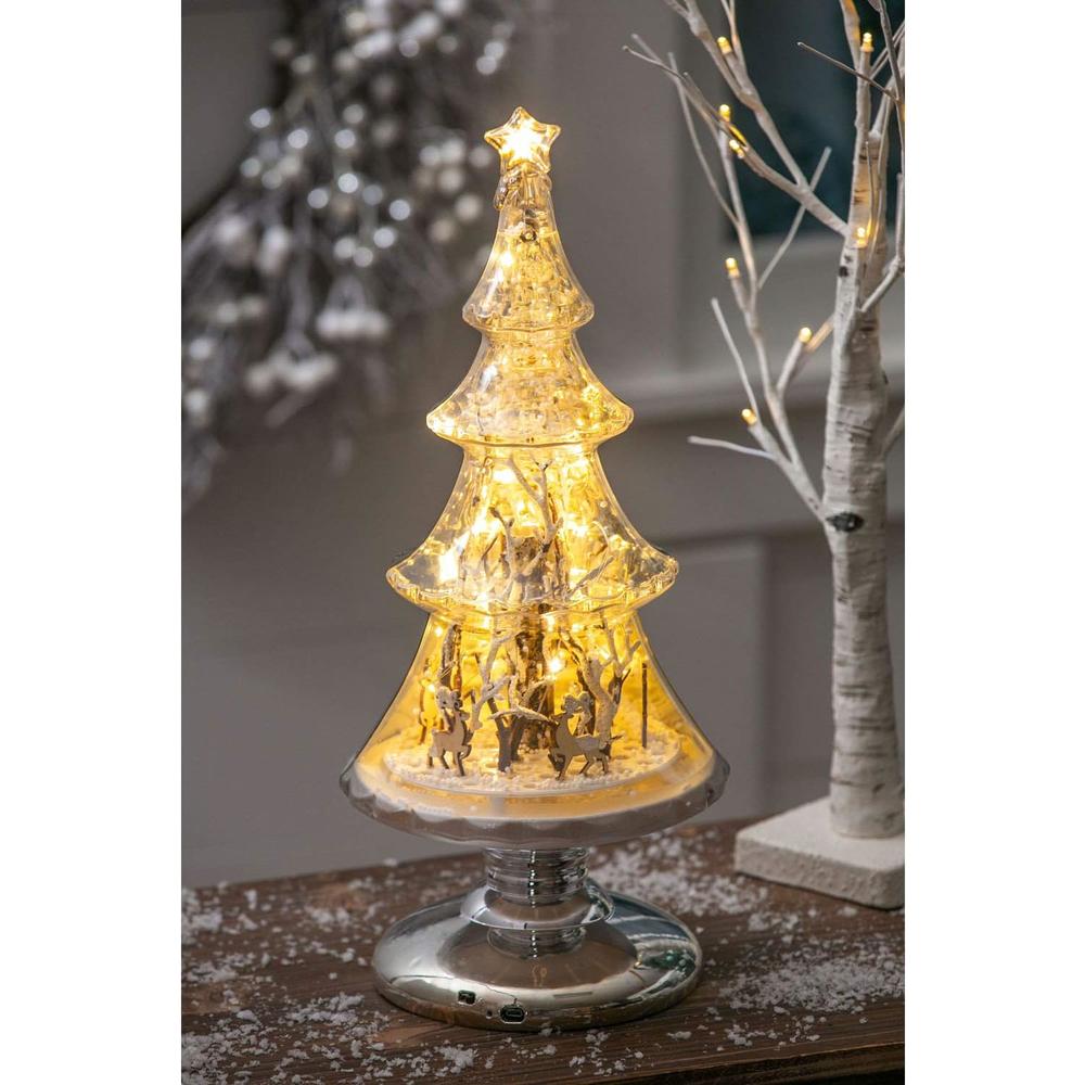 Evergreen Enterprises Inc. Cypress Home Beautiful Christmas Tree Winter Scene Musical LED Table Top D&#195;&#169;cor - 8 x 8 x 18 Inches Indoor/Ou