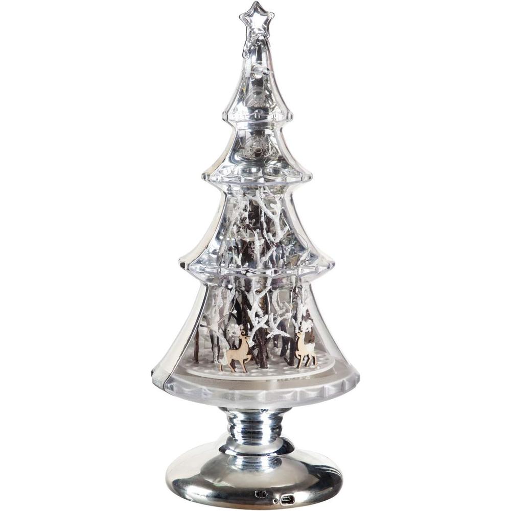 Evergreen Enterprises Inc. Cypress Home Beautiful Christmas Tree Winter Scene Musical LED Table Top D&#195;&#169;cor - 8 x 8 x 18 Inches Indoor/Ou
