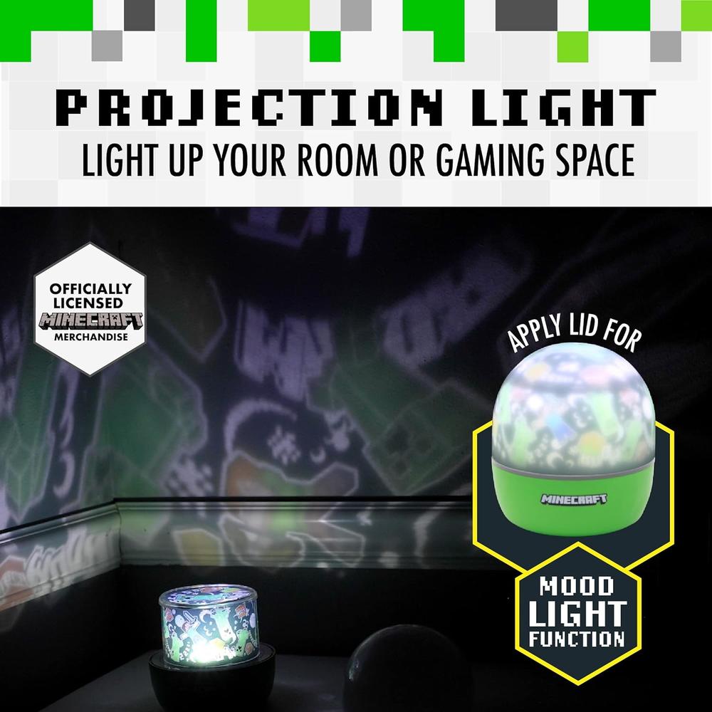 Paladone Minecraft Projection Light Room Decor, Bring The Minecraft World to Life on The Walls and Ceiling