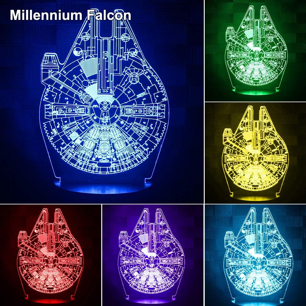 Dreamy Cubby 3D Illusion Star Wars Night Light,4 Pattern with Timing Function Star Wars Toys LED Night Lamp for Room Decor,Great Birthday Ch