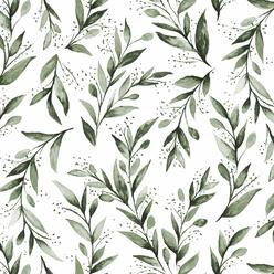 Livebor Green Leaf Peel and Stick Wallpaper Floral Wallpaper 17.7inch x 118.1inch Modern Self Adhesive Wallpaper Peel and Stick Decorat