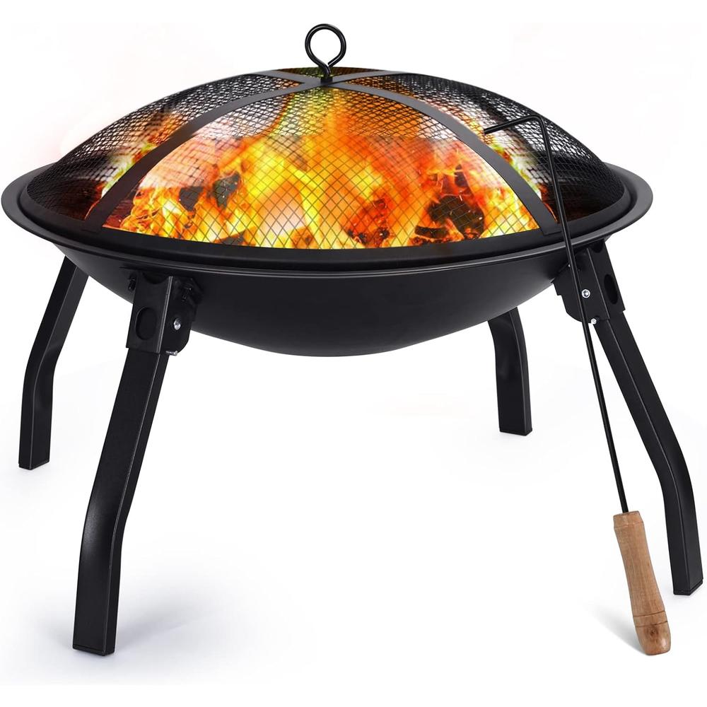 Cogesu Portable Outdoor Brazier, Portable Folding Fire Pit, Outside Fire Pit, Backyard Patio Garden Fireplace, Outdoor Fire Pit with S