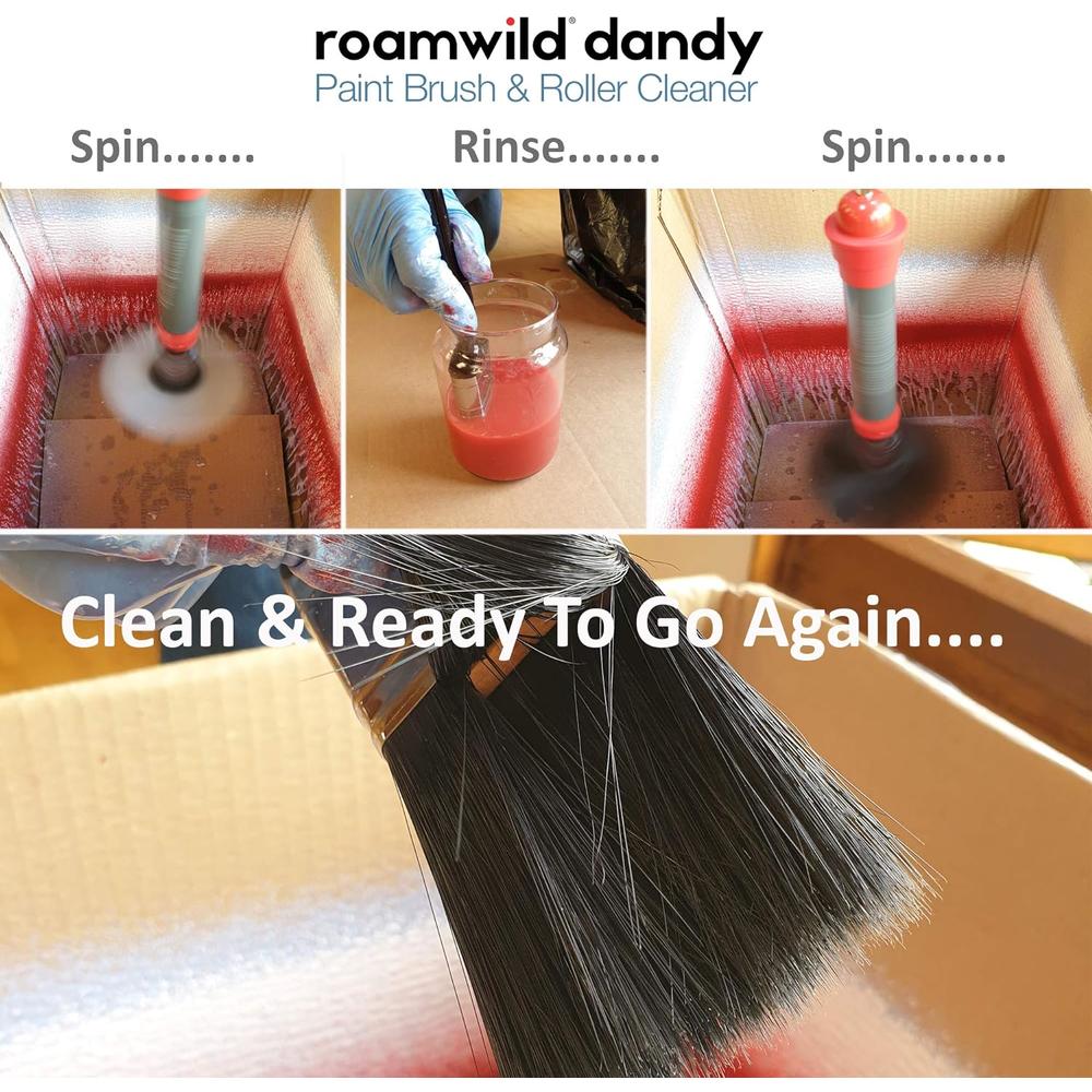 Generic Roamwild Dandy PRO 2 in 1 - Paint Brush Cleaner and Paint Roller  Nap Spinner Cleaning Tool