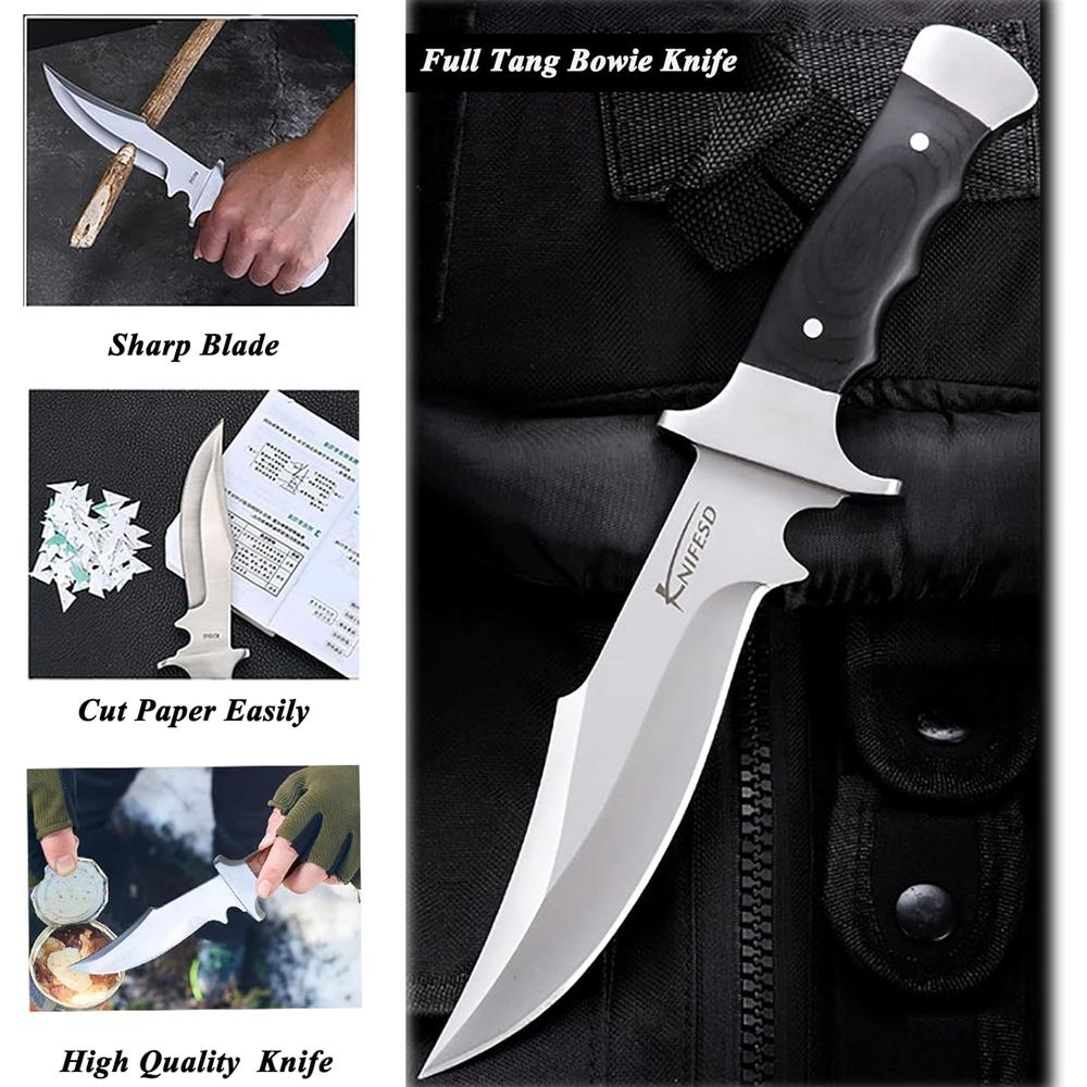 Omesio UMF Fixed Blade Knives Survival Knives Skinning Knife for Hunting Hunting Knives with Sheath Full Tang Knives, Fixed Blade Hunt