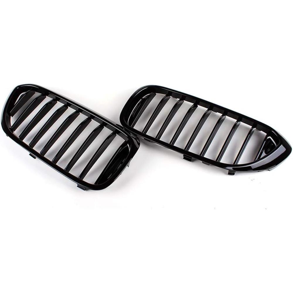 SnAF SNA G30 Grille, Front Kidney Grill Compatible for 2017-2020 BMW 5 Series G30 (ABS Single Slat Gloss Black Grills, 2-pc Set)