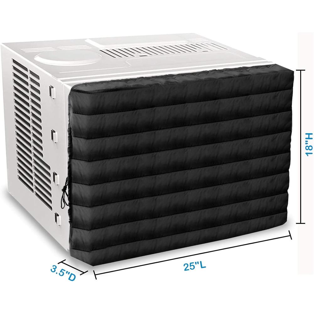 Bekith Indoor Air Conditioner Cover Defender, AC Cover for Inside Window Unit 25 x 17 x 3.5 inches(L x H x D), Black
