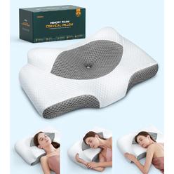 Famedio Adjustable Neck Pillows for Pain Relief Sleeping, Hollow Design Cervical Memory Foam Pillows, Odorless Orthopedic Bed Pillows w