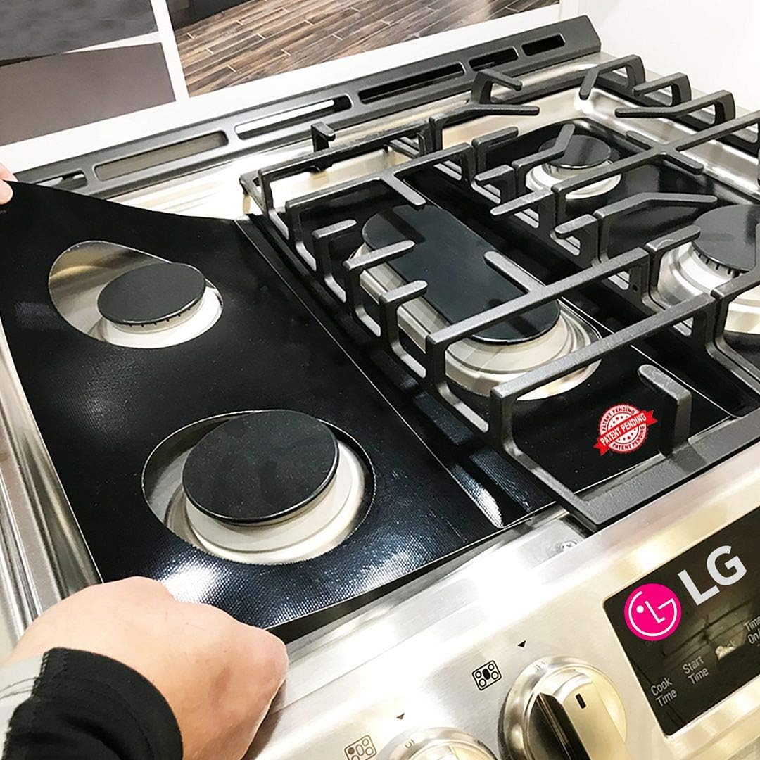 Premium Plus Inc Stove Protector Liners Compatible with LG Stoves, LG Gas Ranges - Customized - Easy Cleaning Liners for LG Compatible Model LDG