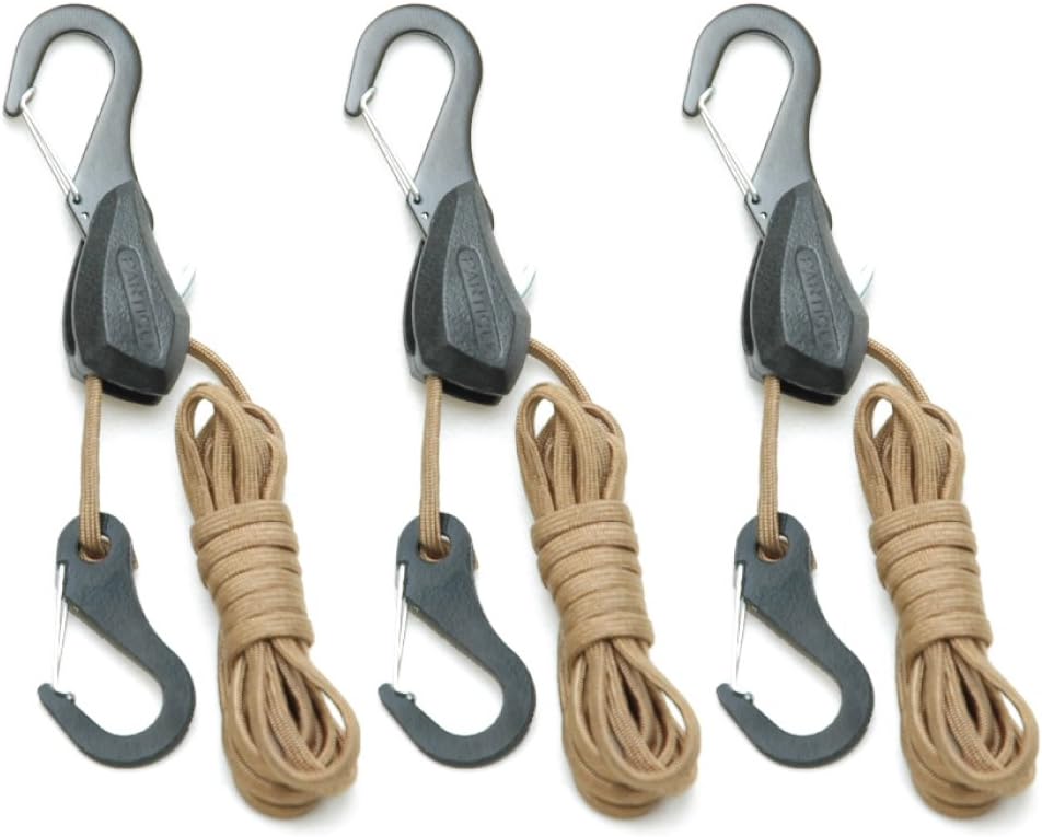 Progrip 056390 Better Than Bungee Rope Lock Tie Down with Snap Hooks: 6' Tan Paracord (Pack of 3)