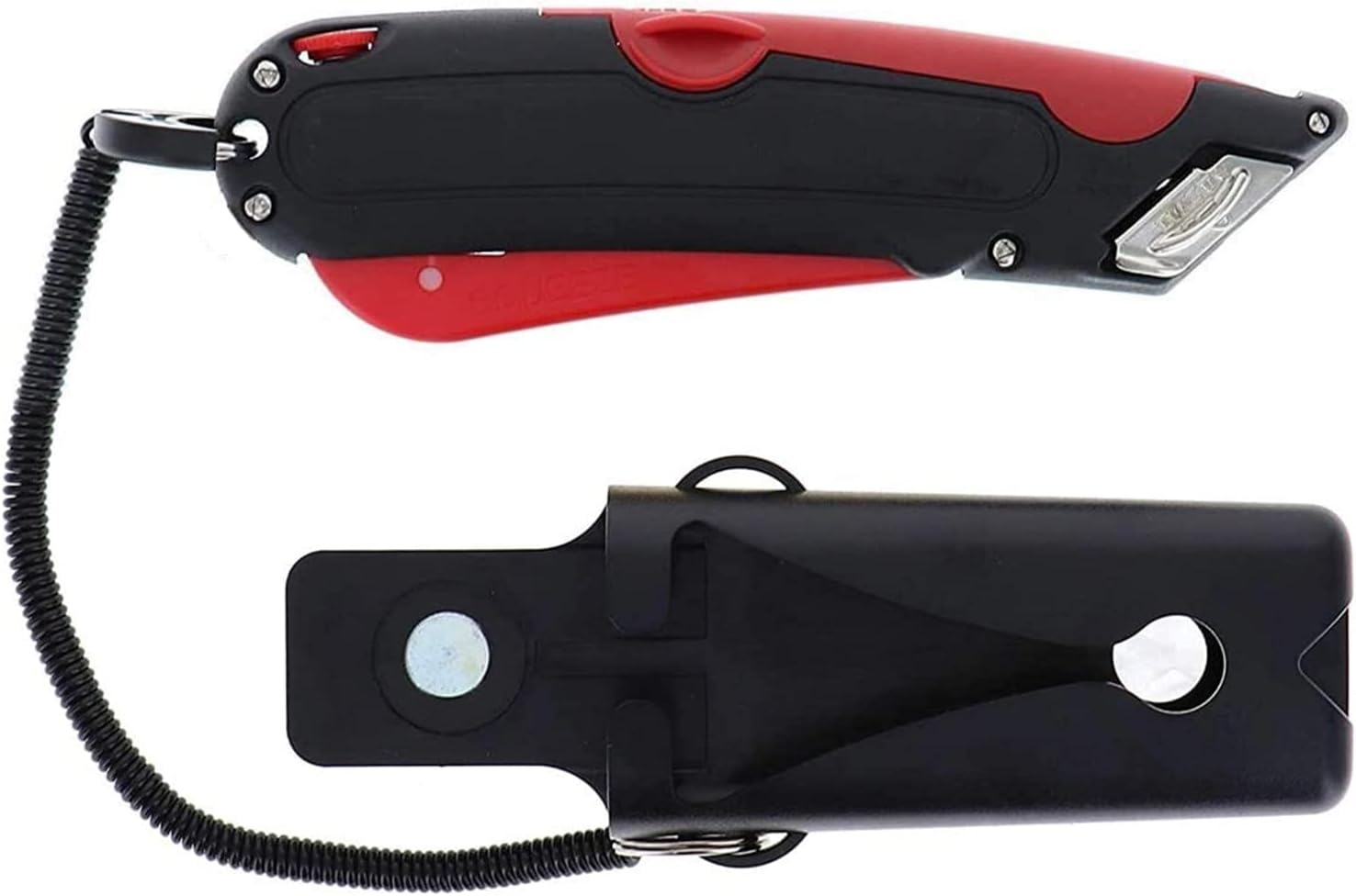 Veltec, LLC Veltec EZ-1000 Safety Box Cutter Utility Knife, 3 Blade Depth Setting, Squeeze Trigger and Dual Side Edge Guide, 2 Blades, Hols