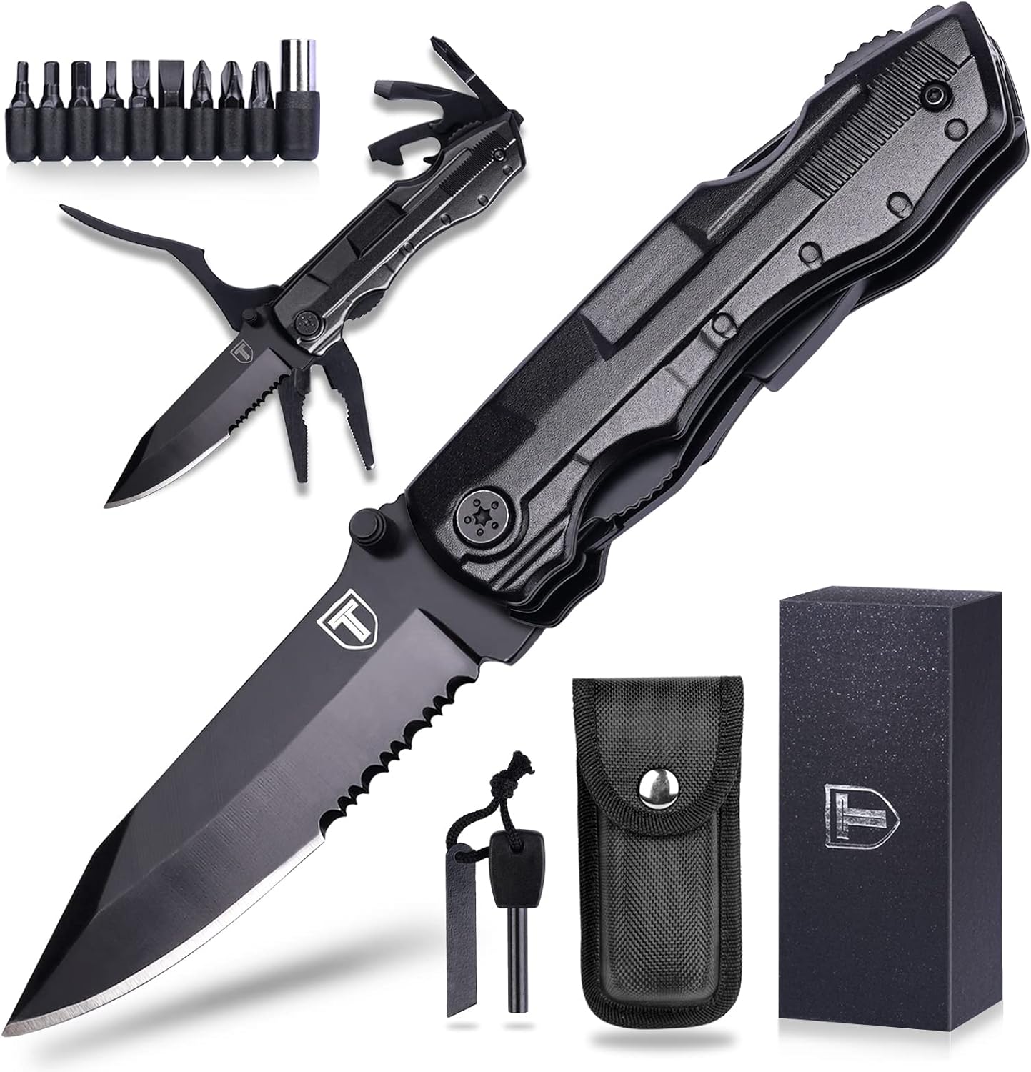 TRSCIND Pocket Knife Multitool, Christmas Stocking Stuffers Unique Camping  Hunting Fishing Birthday Gift Ideas for Men Dad Husband Him