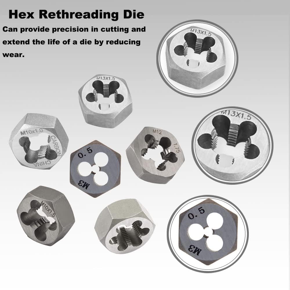 Utoolmart Hex Rethreading Die, BSW 5/8-11 Carbon Steel Thread Die, Hex Rethreading Die Machine Thread Die, Hexagon Taper Pipe, 1 Pcs