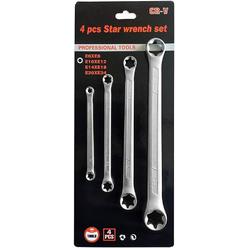P1TOOLS 4-Pcs Star Wrench Set E-Torx Box Wrench Set Tork E-Ring Spanner Set E6 E8 E10 E12 E14 E18 E20 E24