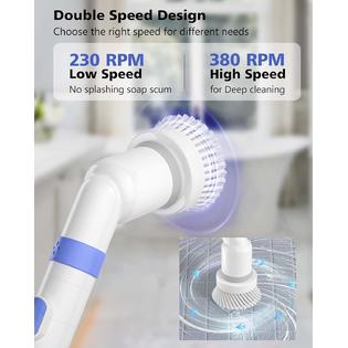 AYOTEE Electric Spin Scrubber, Dual Speed Cordless Electric Shower Scrubber  for Cleaning with 7 Type of