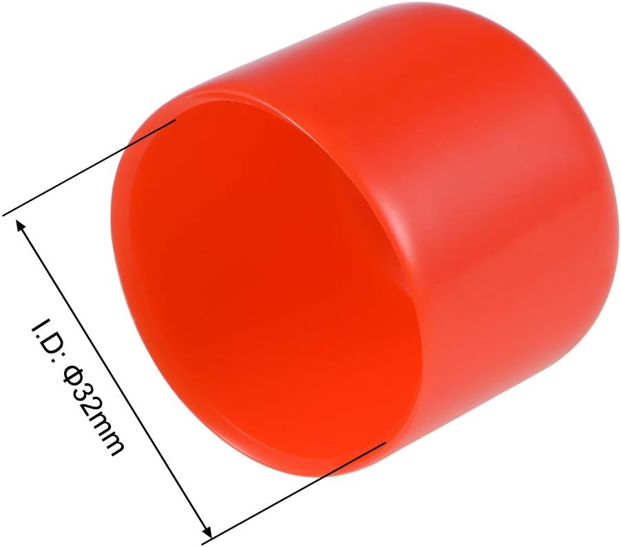 uxcell 10pcs Rubber End Caps 32mm(1 1/4-inch) ID Round End Cap Cover Screw Thread Protectors Red
