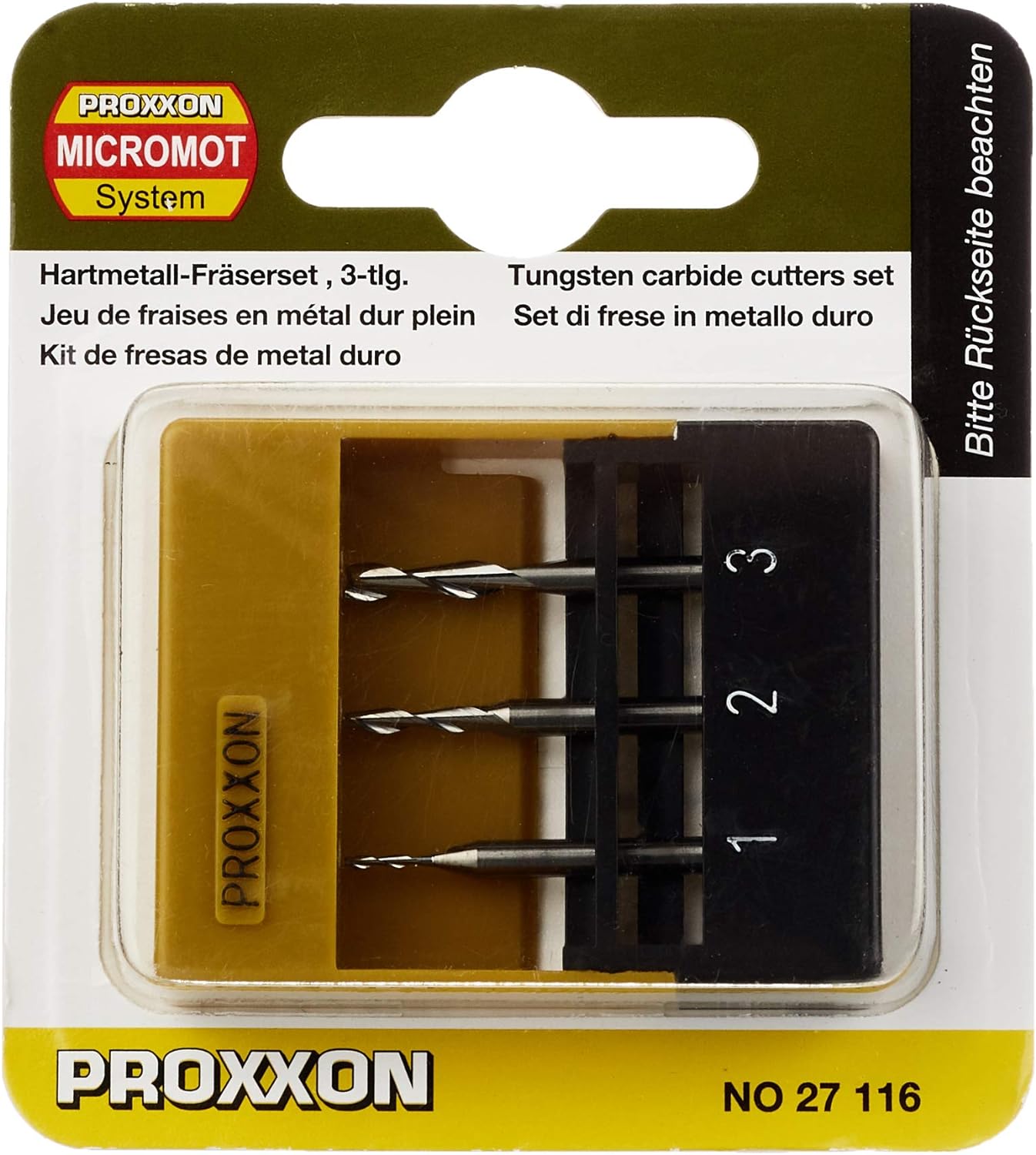 Proxxon 27116 Milling cutters, 3 pcs. (1/32", 5/64", 7/64")