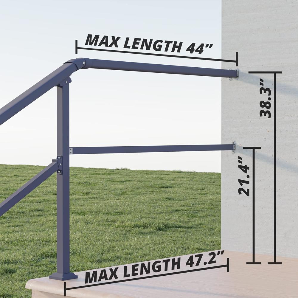 CR HOME CHR Outdoor Hand Rail Extension for Post to Wall Hand Railing (Up to 4 Feet)
