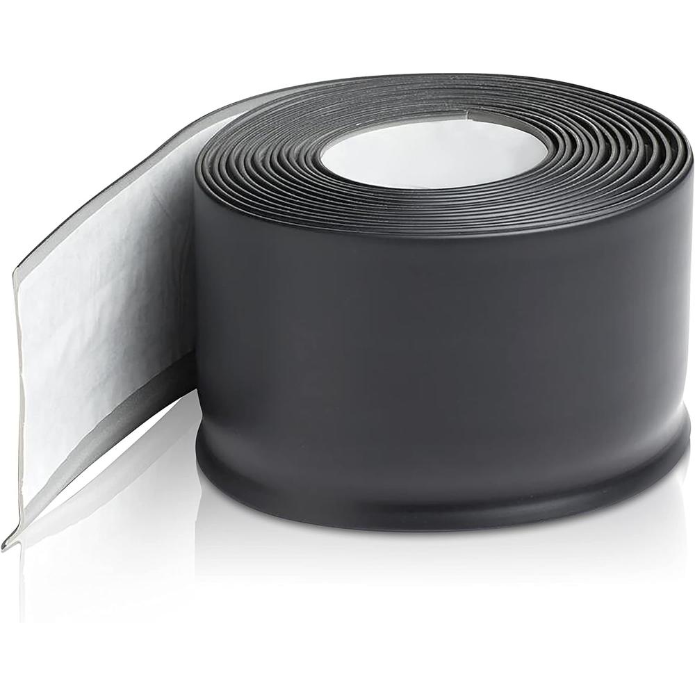 PRO FLEX Proflex Black Vinyl Wall Base 6 inch X 40 ft - Wall Base Trim with Super Strong Peel and Stick Adhesive Back - Flexible Self St