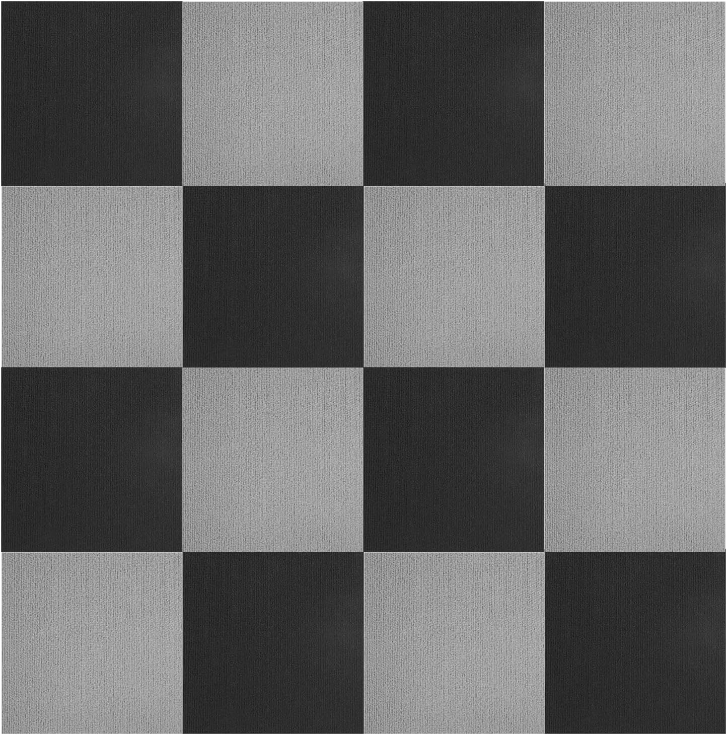 Boshen 24 Sq.Ft Peel and Stick Carpet Tiles 12" x 12" Self Adhesive Anti-Slip Floor Mats Protect Pads Multi-Purpose Floor Ca
