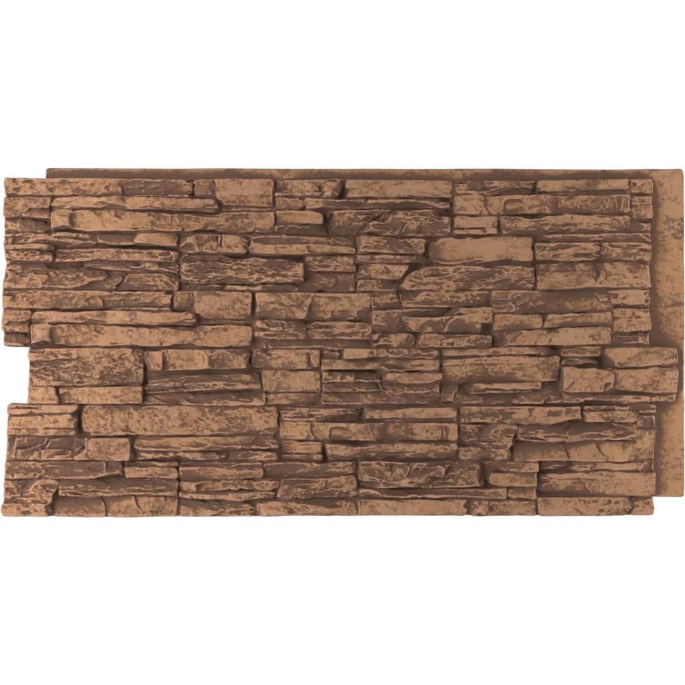 Ekena Millwork PNU24X48CNSE Canyon Ridge Stacked Stonewall Faux Stone Siding Panel, 45 3/4"W x 24 1/2"H x 1 1/4"D, Sedona