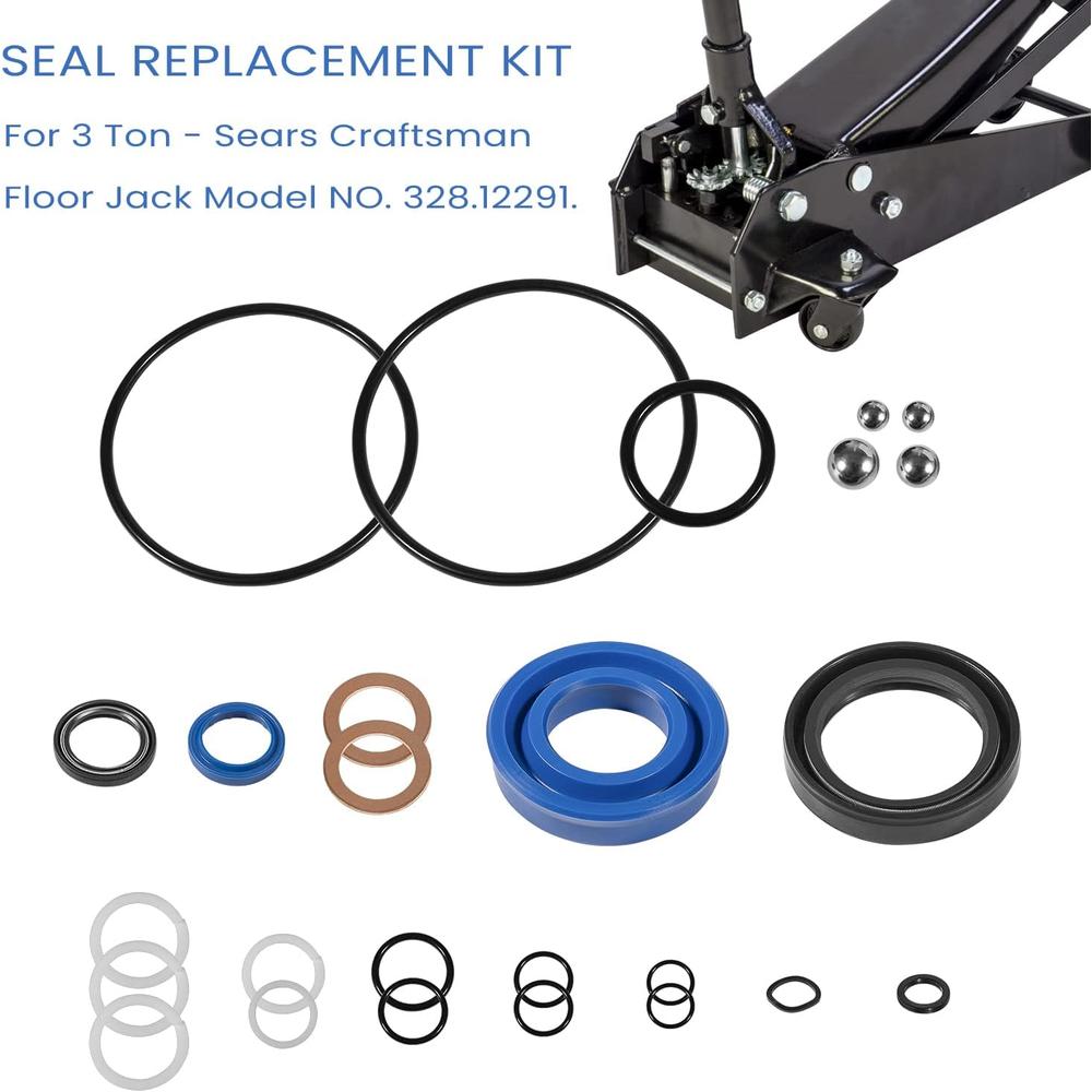 Sevencow Floor Jack Seal Replacement Kit No.328.12291 for Sears Craftsman 3 Ton Floor Jack Replacement Part (26PCS)