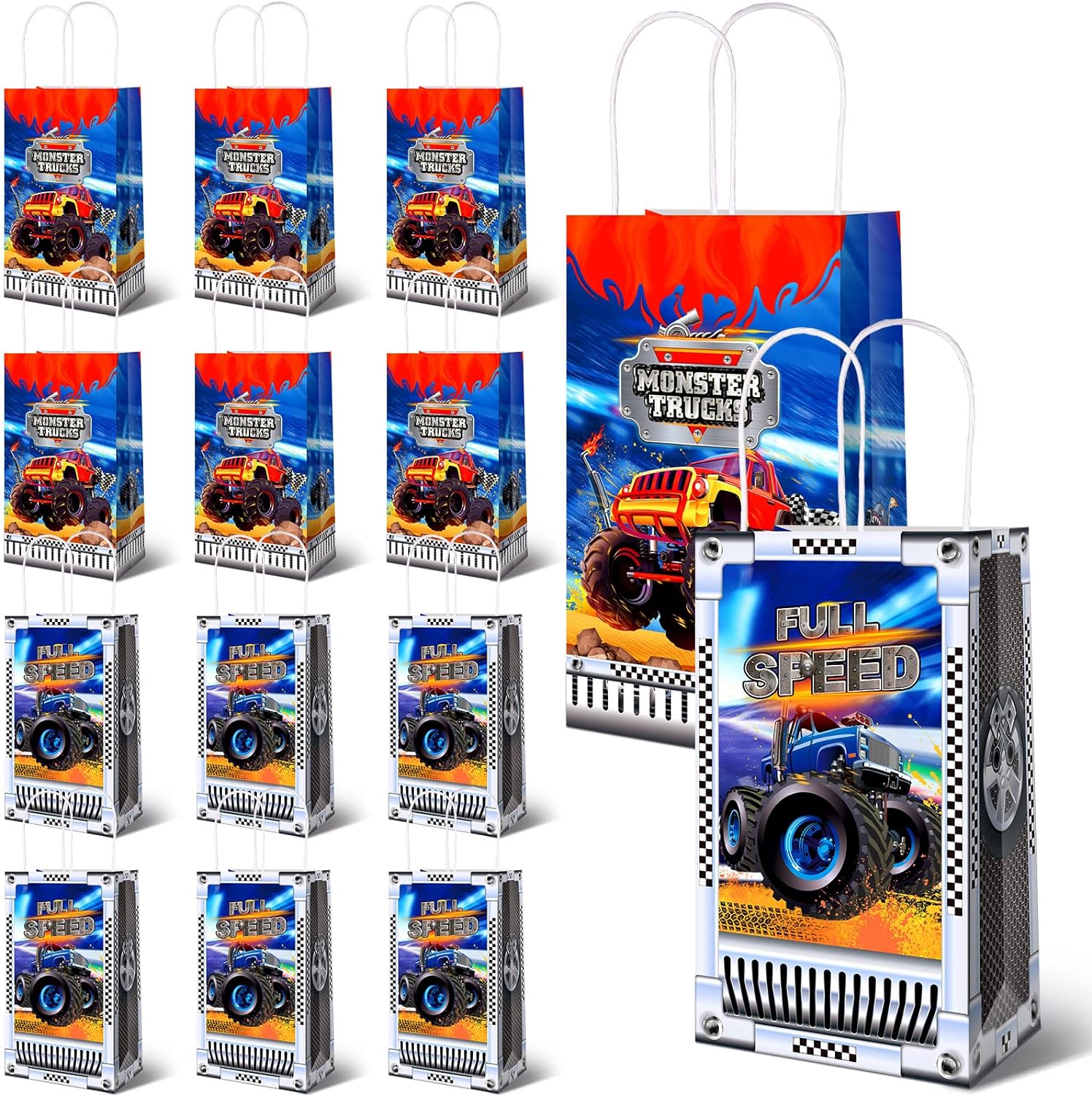 Nezyo 24 Pcs Truck Party Bags Truck Party Favors Truck Birthday Party Supplies Truck Goodie Bags Truck Treat Bags Truck Themed Candy
