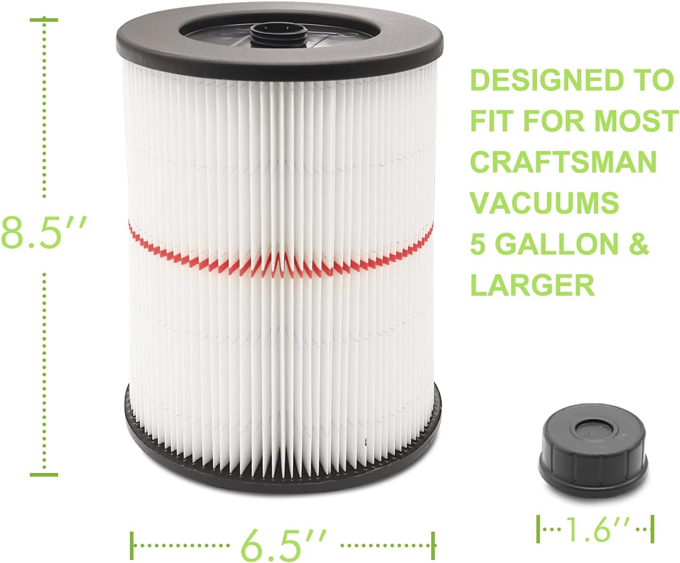 MZY LLC 17816 Filter for Craftsman Shop Vac Air Filter, Replacement for Craftsman Wet Dry vac Filter for Craftsman 9-17816 Vacuum Filte