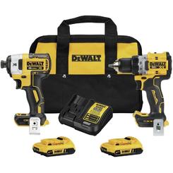 DEWALT 20V MAX* XR Cordless 1/2 in. Drill/Driver and 1/4 in. Impact Driver Kit with (2) 2Ah Batteries