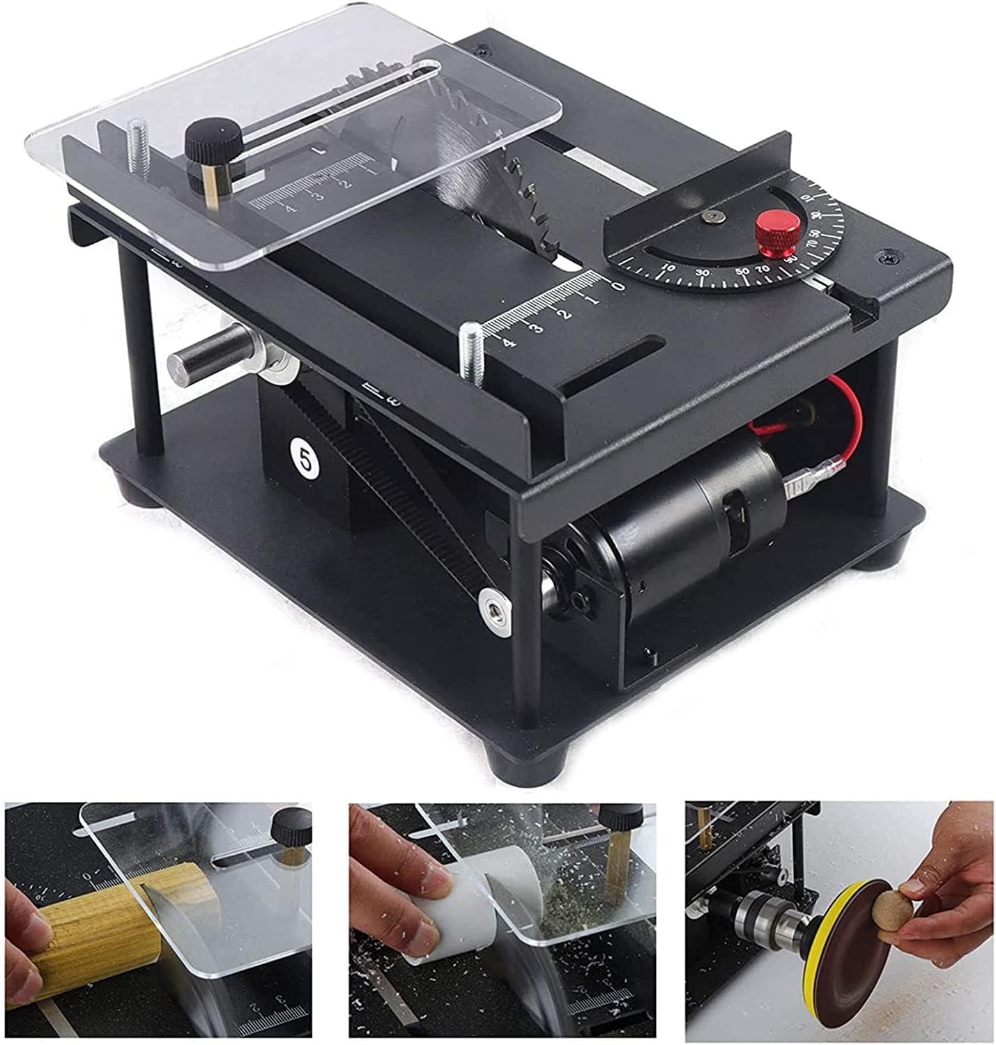 CNCEST Mini Table Saw,Upgrade Version 0-90&#194;&#176; angle Sliding Polisher Machine for Woodworking DIY Hobby Model Cutting