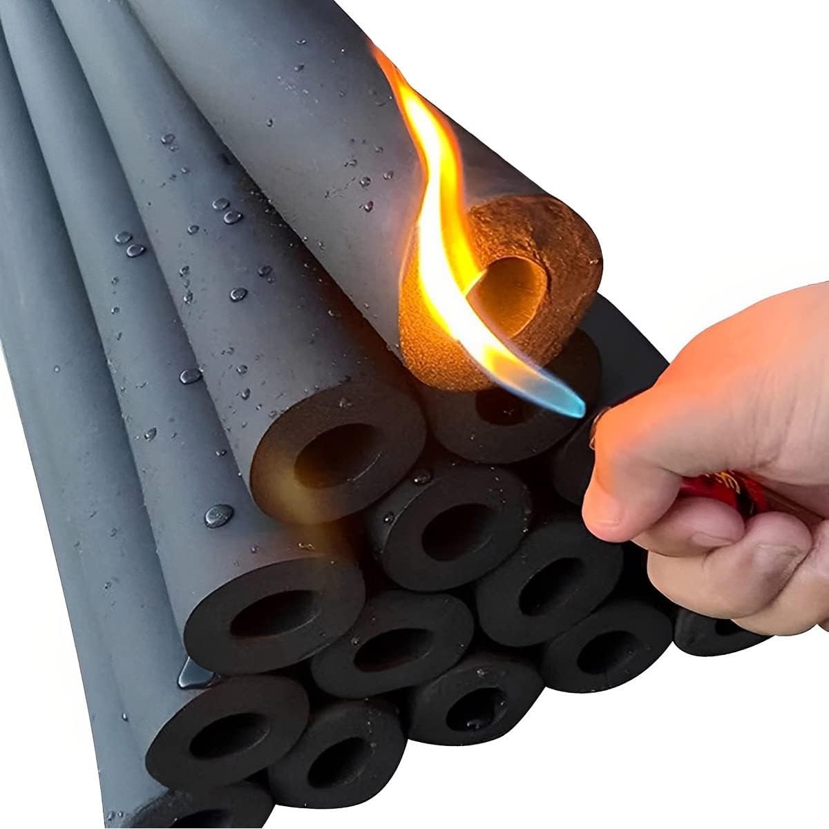 SYSMG Self Sealing Pipe Insulation, Fireproof Foam Pipe Wrap for Outdoor  Water Pipes Faucets, Thickened 20mm Black Rubber Tube 5.9ft