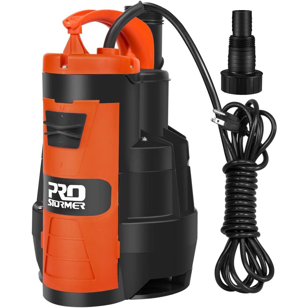 Prostormer Sump Pump,  3500 GPH 1HP Submersible Clean/Dirty Water Pump with Build-in Float Switch for Pool, Pond, Garden, Flooded Cellar a
