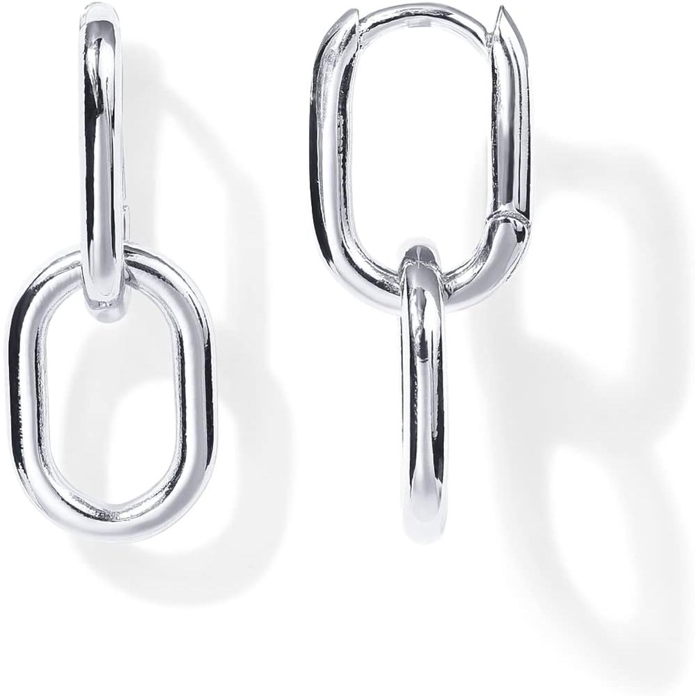 Generic PAVOI 14K Gold Convertible Link Earrings for Women | Paperclip Link Chain Earrings | Drop Dangle Earrings