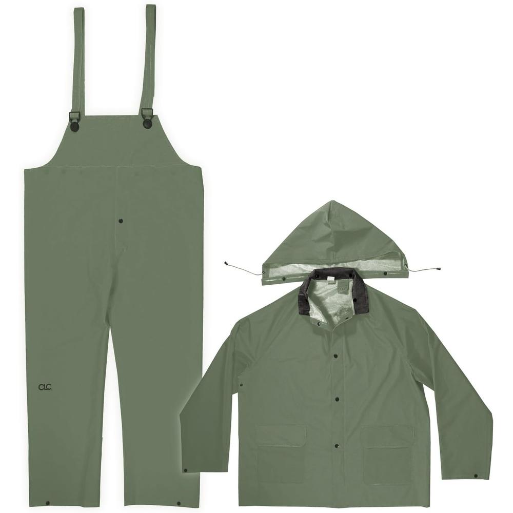 Custom Leathercraft CLC  Rain Wear R131X .35MM Green 3-Piece Rain Suit, XL