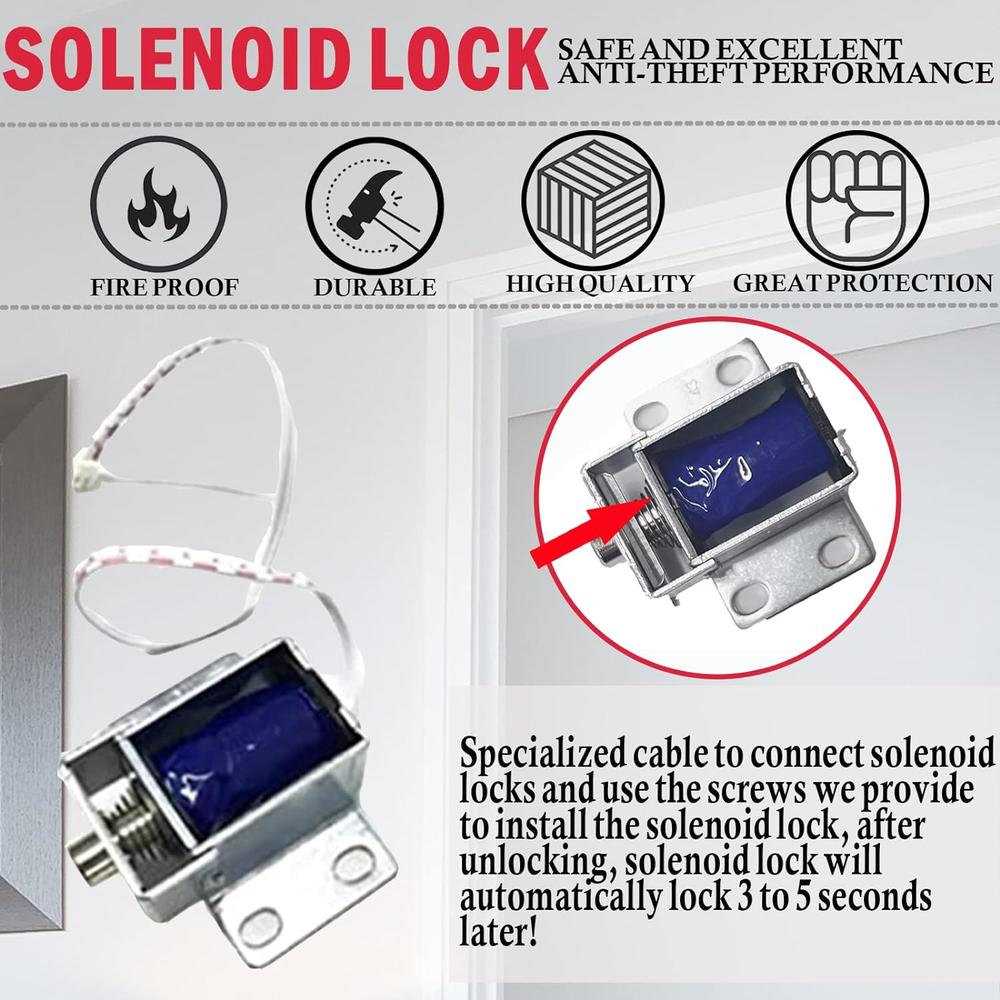 Wah Lin Parts Gun Safe Lock Replacement Black Keypad with Solenoid Lock,Safe Electronic Lock for Most Common Safes