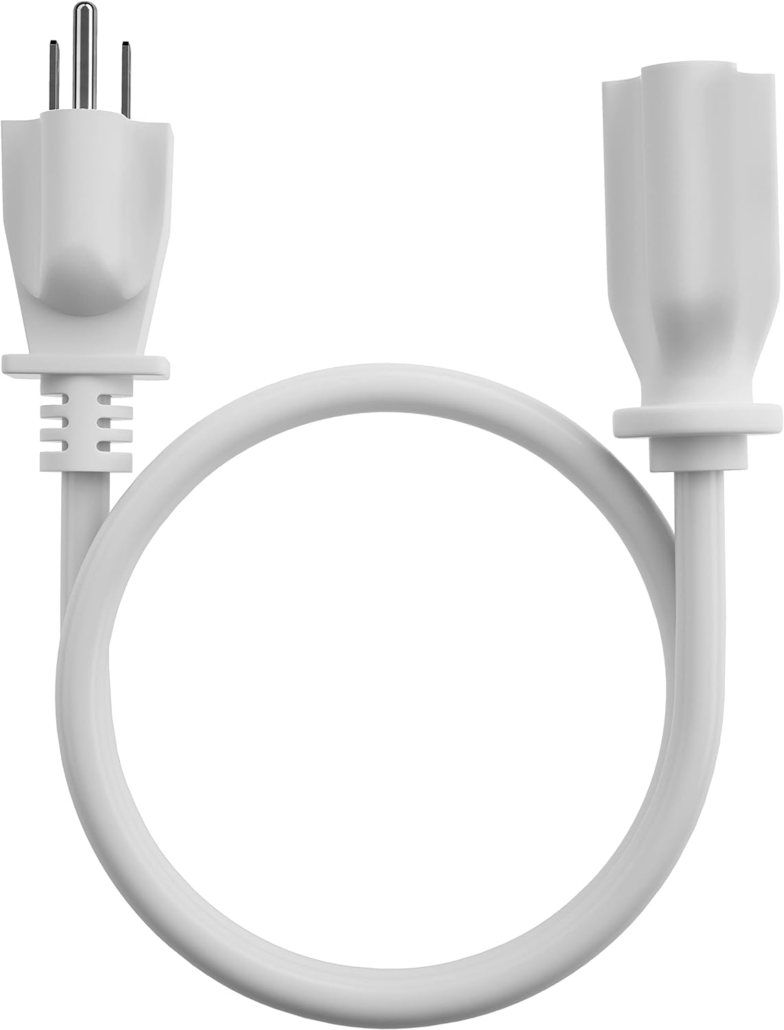 POWGRN Short Extension Cord 1 Foot White, 16/3 Gauge Indoor Power Extension Cable, 13A 125V 1625W 16AWG, 3 Prong Outlet Saver NEMA 5-1