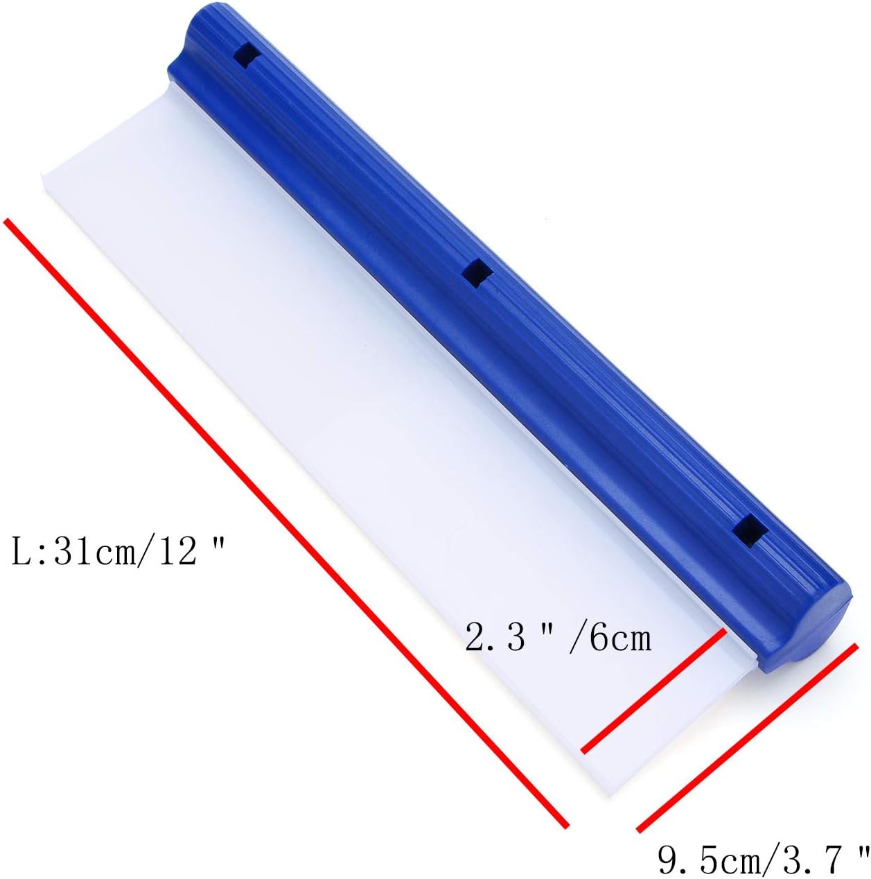 Forgrace Car Squeegee 12 Inch Flexible T-Bar Water Blade Silicone Squeegee  for Car or Home Glass Blue Handle